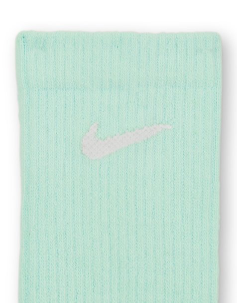 Nike Crew 6 pack socks in beige and blue - view 1