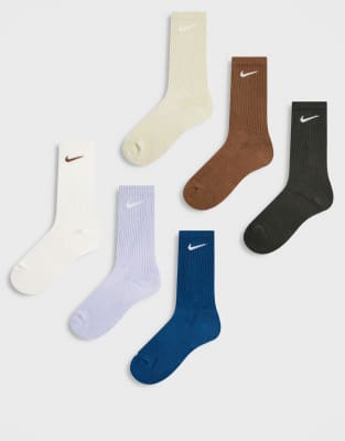 Nike Crew 6 Pack Socks In Multi
