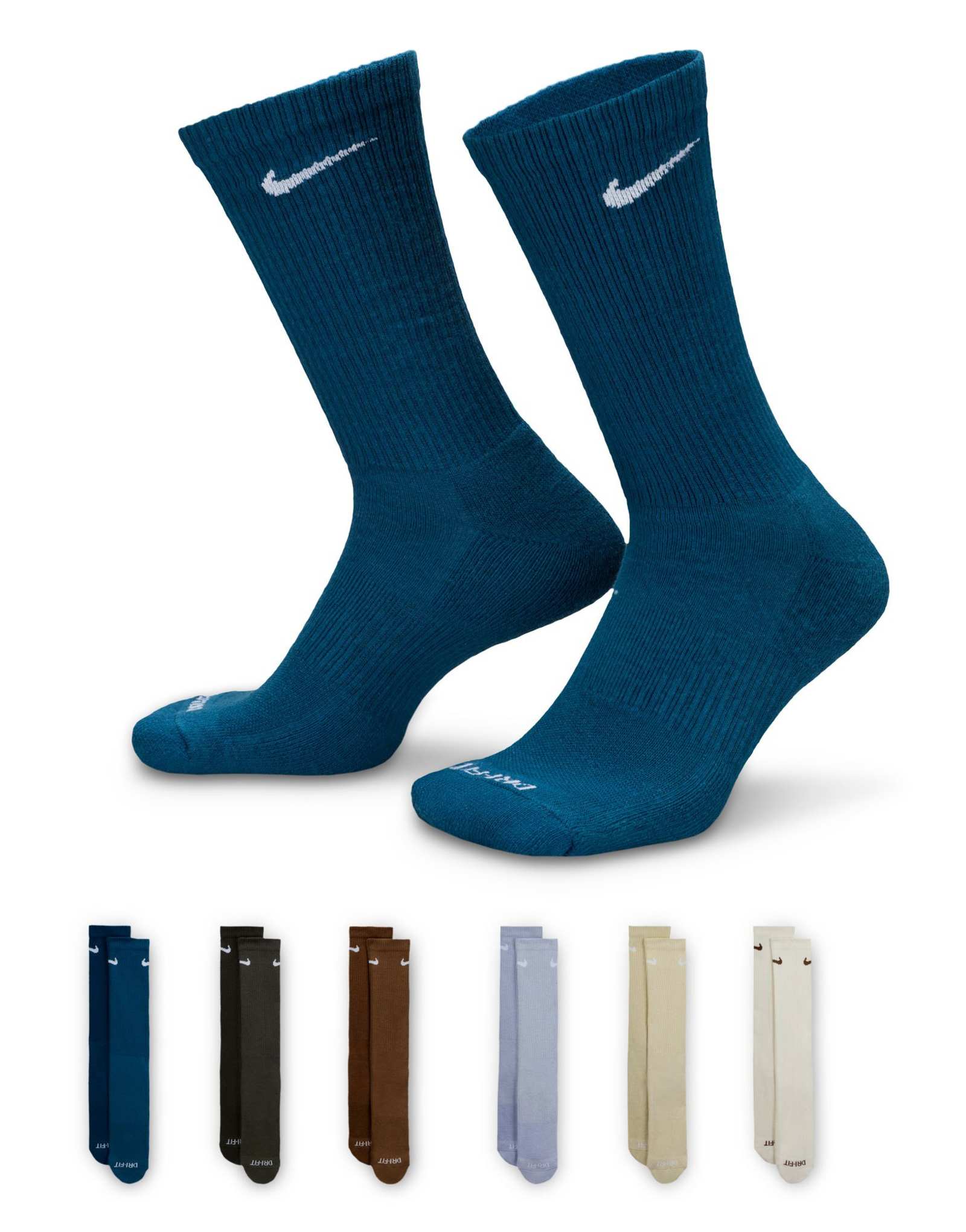 Носки Nike Crew из 6 упаковок синего и коричневого цветов