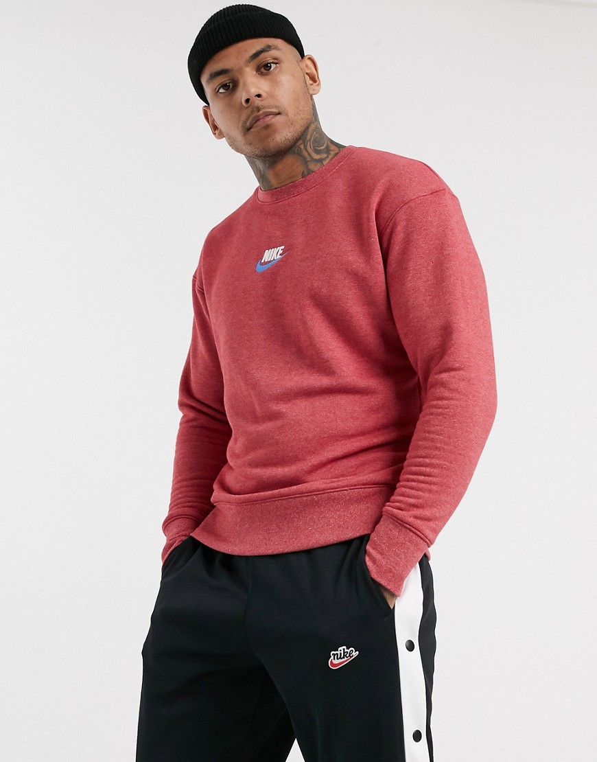 Nike crew neck sweat in red