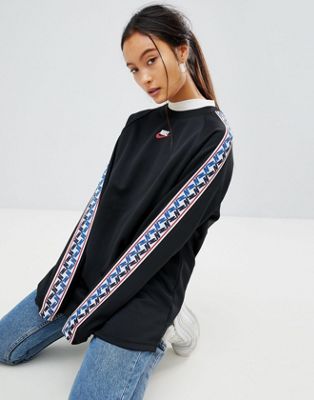 Download Nike Crew Neck Sweatshirt In Black With Taped side stripe ...