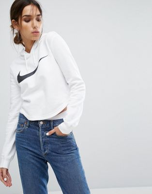 Nike Cropped Hoodie In White | ASOS