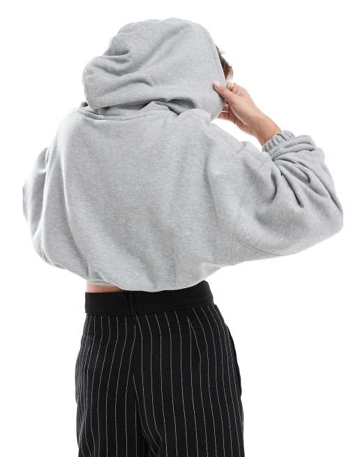 Nike Cropped hoodie met logo in grijs ASOS - Main Image