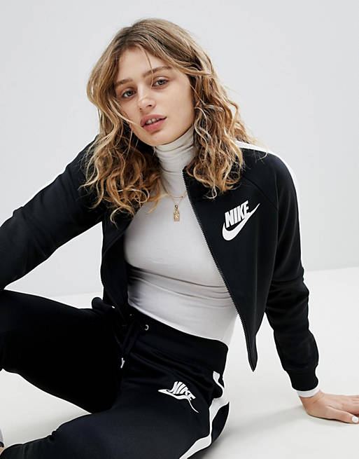 Nike Cropped – Kurze schwarze Trainingsjacke