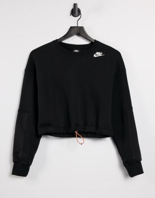 black nike cropped sweatshirt