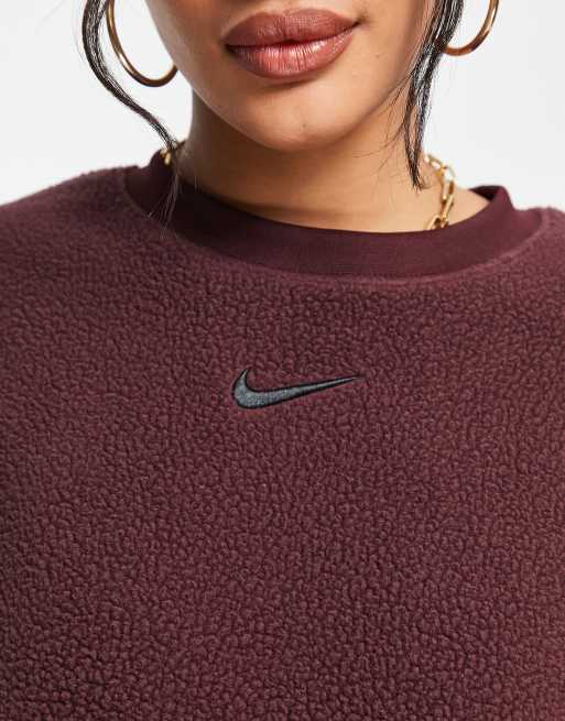 Nike Sportswear Plush Burgundy Crush Sherpa Sweatpants