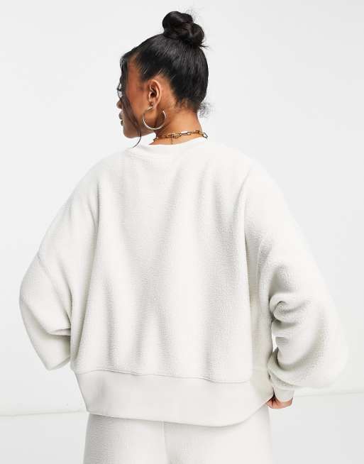 Nike Collection Phoenix Fleece oversized crew neck sweatshirt in white