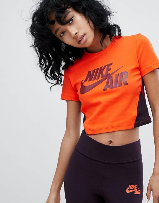 Orange nike crop on sale top