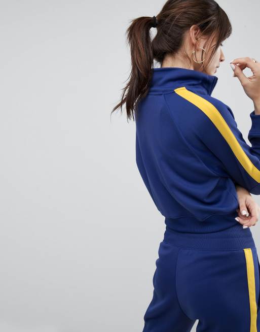 Blue and yellow 2025 nike tracksuit womens