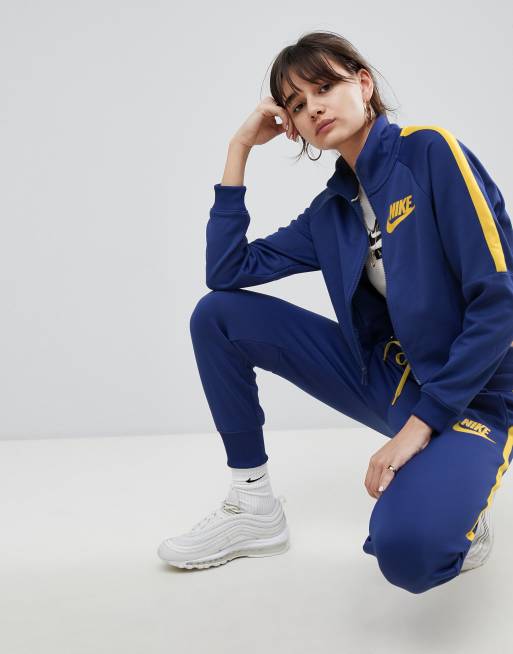 Nike blue 2025 and yellow tracksuit