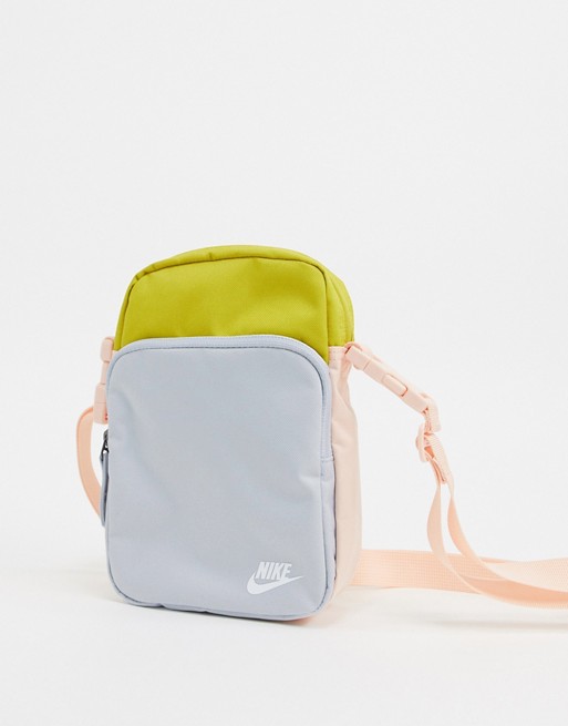 Nike cross body bag in grey and yellow | ASOS