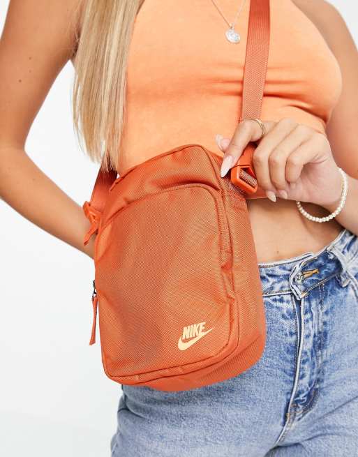 Orange nike store bag