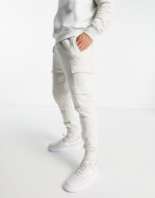 white cargo joggers mens