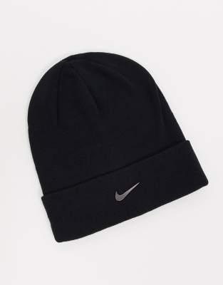 Nike Cuffed Swoosh Beanie In Black ModeSens