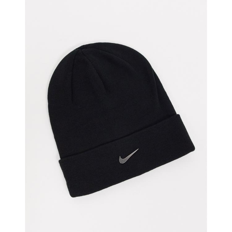 George Bernard montón deslealtad Nike cuffed swoosh beanie in black | ASOS