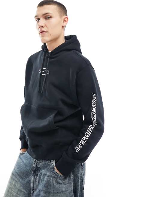 Nike – Czarna bluza z kapturem i logo Swoosh na środku, 3 z 4