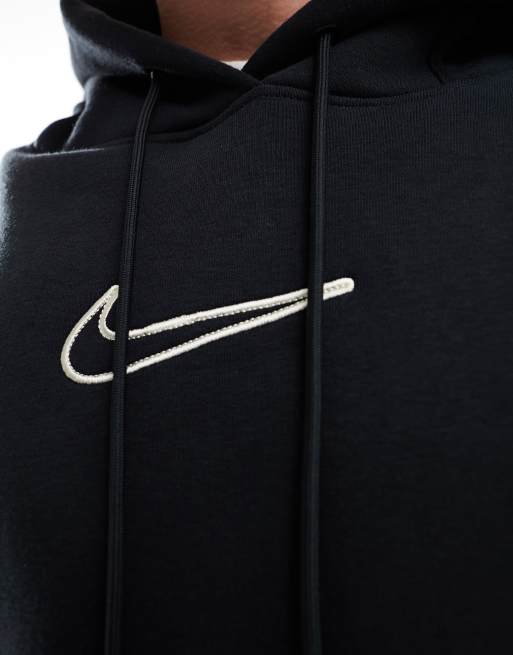 Nike – Czarna bluza z kapturem unisex ze średnim logo Swoosh, 3 z 4