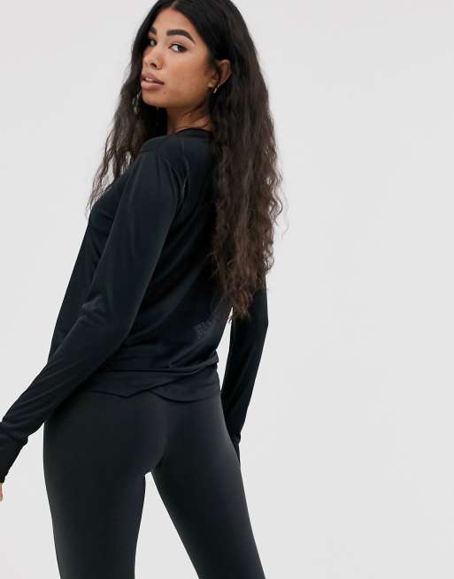 Nike – Czarna koszulka do biegania z długim rękawem, 2 z 4