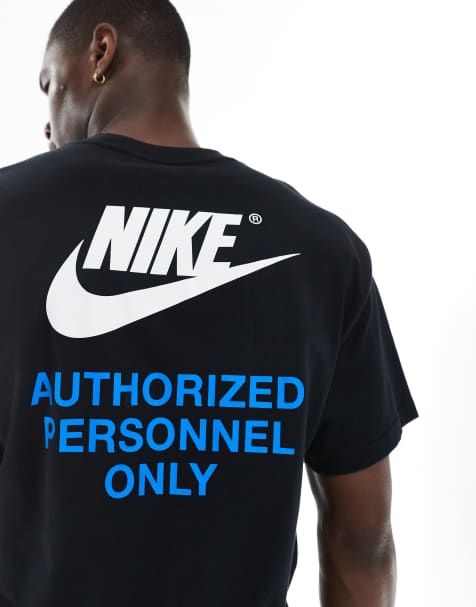 Nike Swoosh graphic back print t-shirt in black
