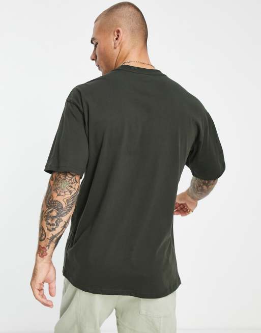 Nike – Czarny T-shirt z haftowanym logo i efektem sprania, 2 z 4