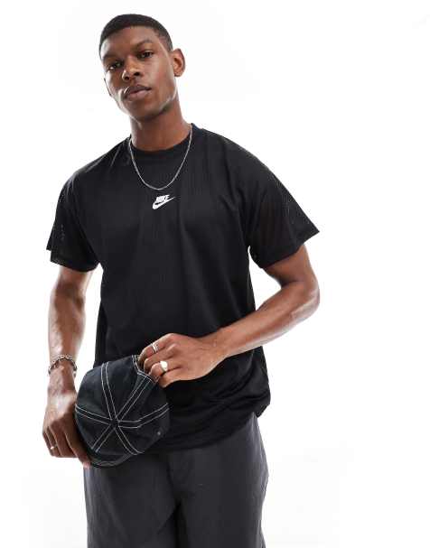 Nike mesh t-shirt in black 