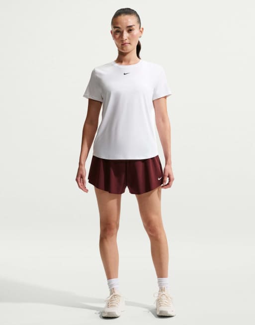 Nike Damen One Classic Dri-FIT Kurzarm-Top in Weiß, 4 von 4