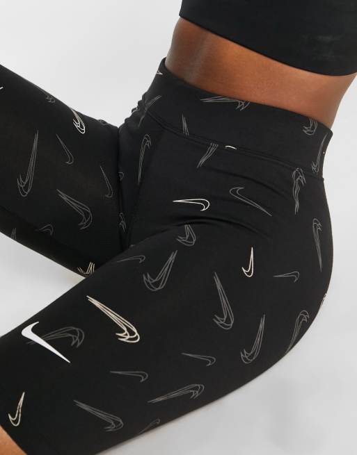 Nike leggings in black with swoosh print