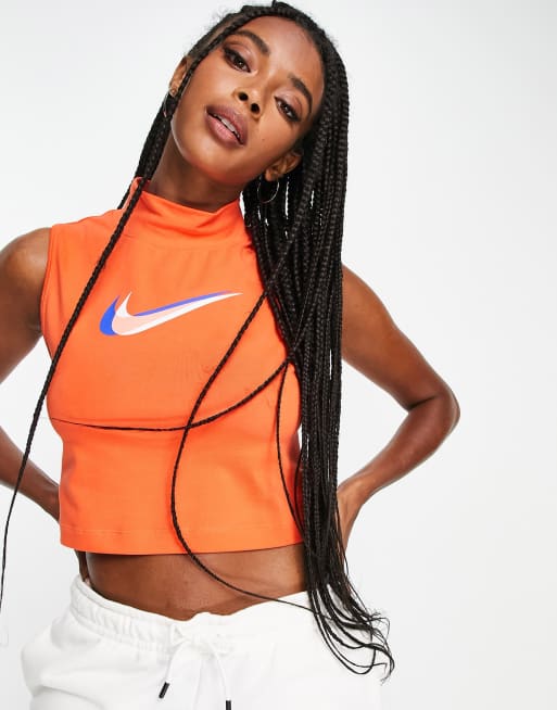 Nike Dance Crop top a col montant Orange ASOS