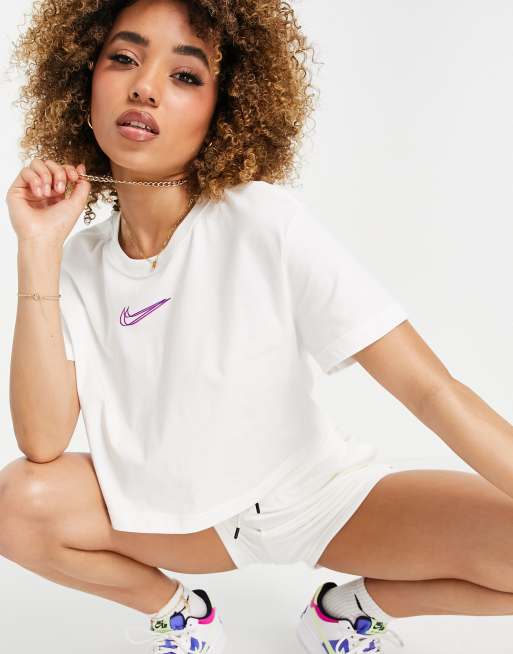 Nike Dance cropped tie front t-shirt black | ASOS