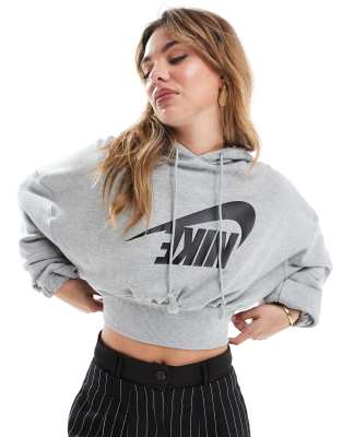 Nike - Dance - Kapuzenpullover in Grau mit Logo und kurzem Schnitt