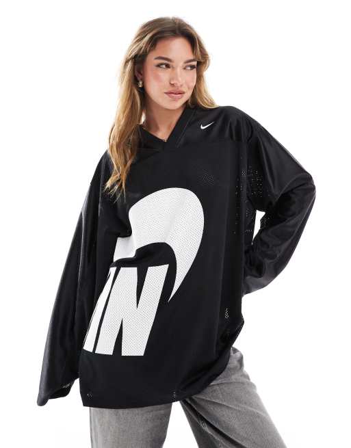 Nike – Dance – Langärmliges Trikot in Schwarz mit Logo