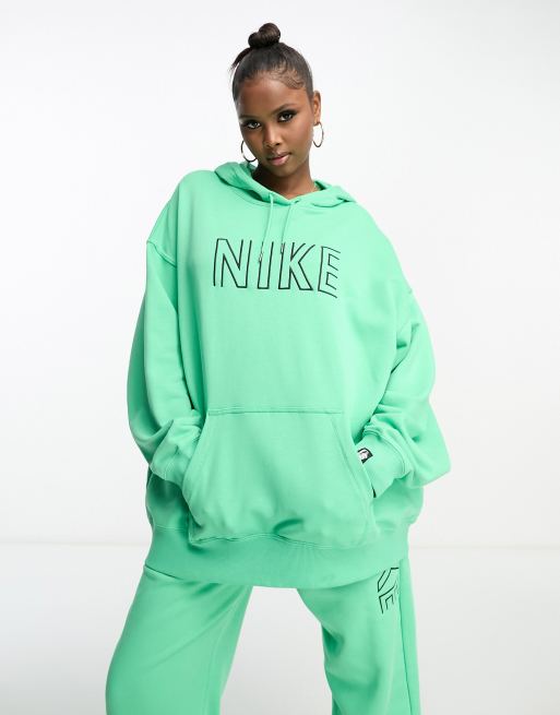 Nike yellow outlet cropped hoodie