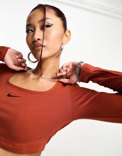 Nike crop shop top orange