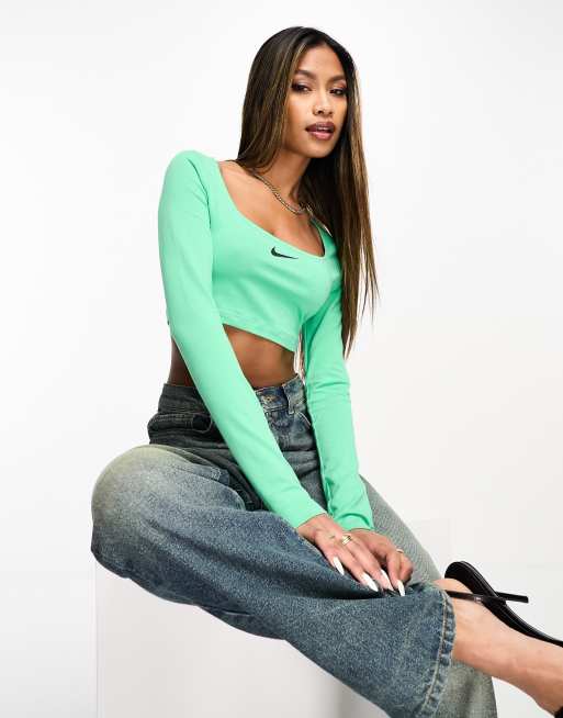 Lime green nike outlet crop top