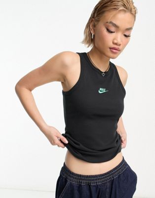 Nike Dance mini swoosh rib vest in black - ASOS Price Checker