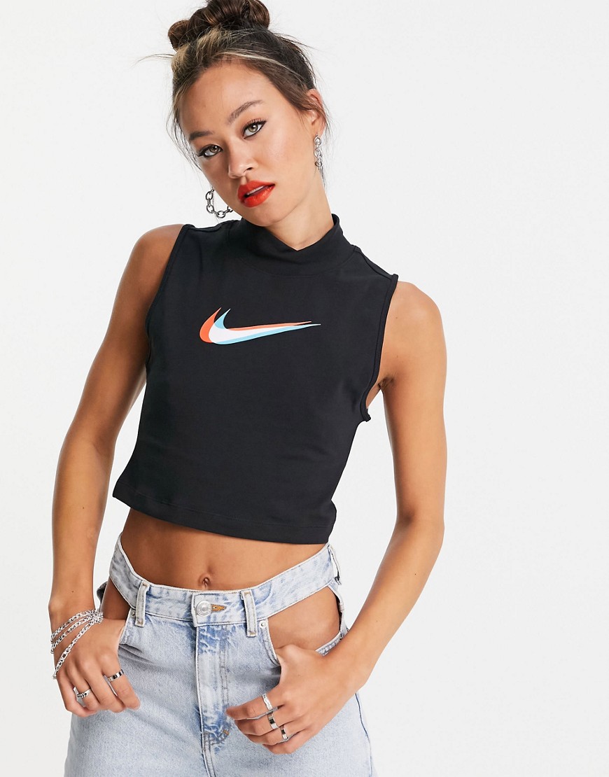 Nike Dance mock neck sleeveless top in black
