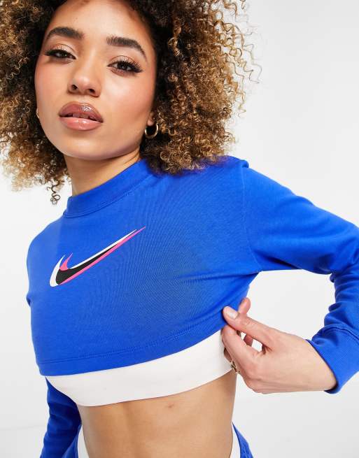 Blue dance store crop top