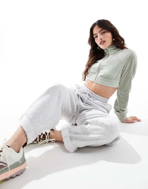Nike - Dance - Top a maniche lunghe corto in velluto verde , 4 di 4