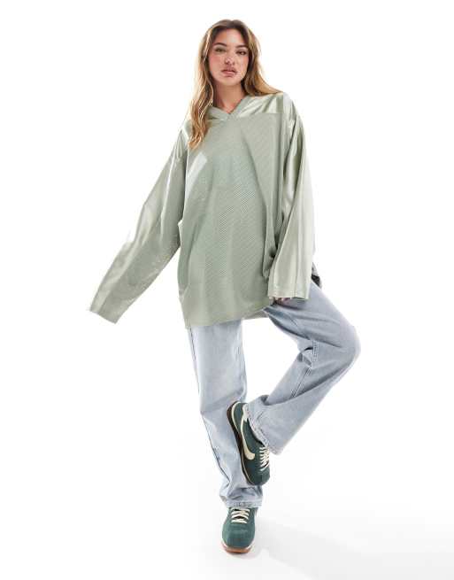 Nike Dance – Zielony dżersejowy top z długimi rękawami i logo , 4 z 4