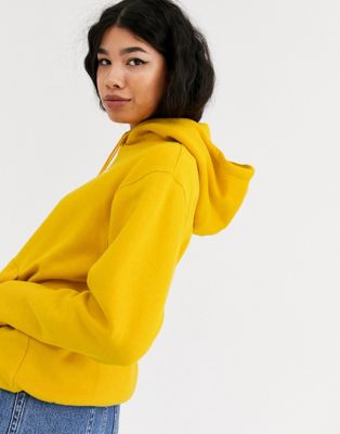 nike dark yellow mini swoosh oversized sweatshirt