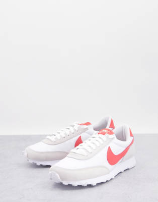 Nike Daybreak sneakers in white/magic ember