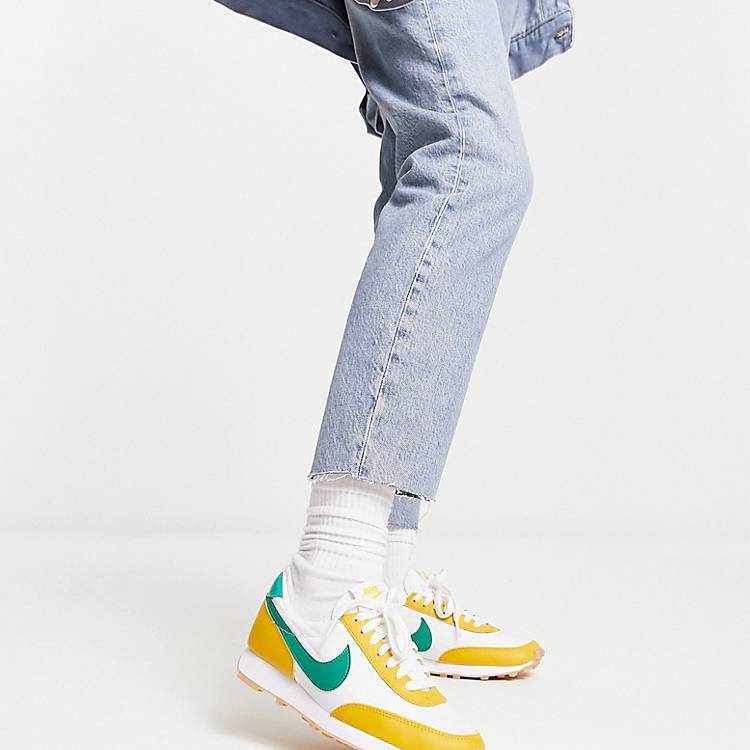 idioma Falsificación Incomparable Nike Daybreak sneakers in white, neptune green and yellow ochre | ASOS