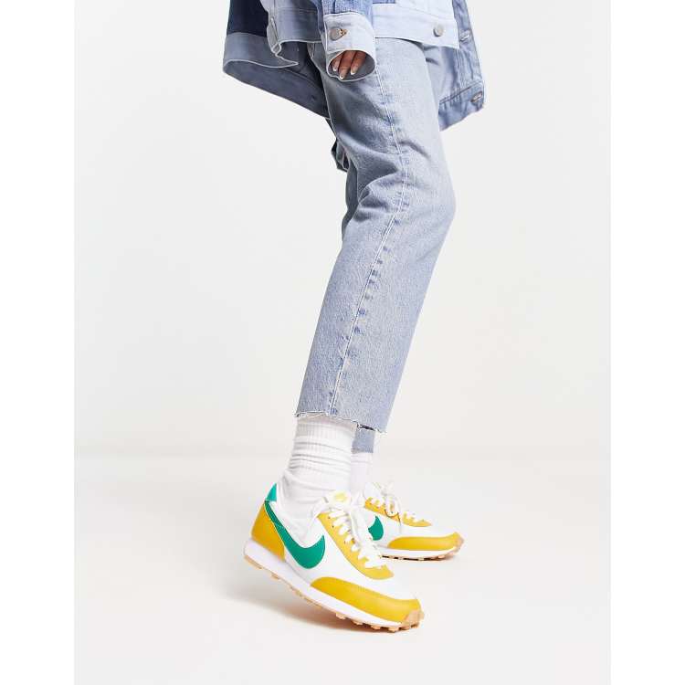 Derivación paleta Noticias Nike Daybreak sneakers in white, neptune green and yellow ochre | ASOS