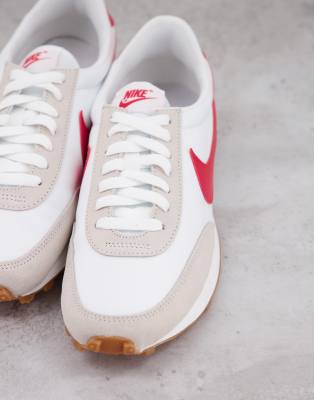 nike white & red daybreak trainers