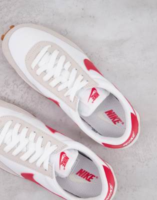 nike white & red daybreak trainers