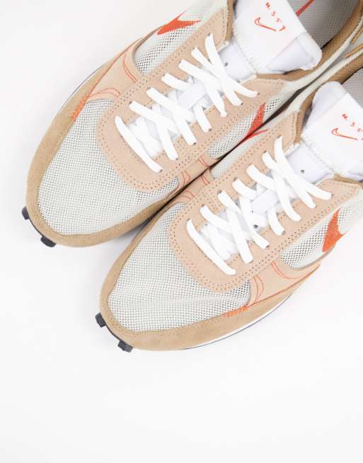 Nike Dbreak-Type mesh sneakers in light bone/orange | ASOS display picture 2