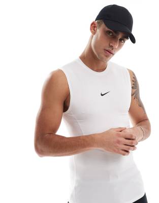 Nike - Débardeur de sport moulant en tissu Dri-FIT - Blanc