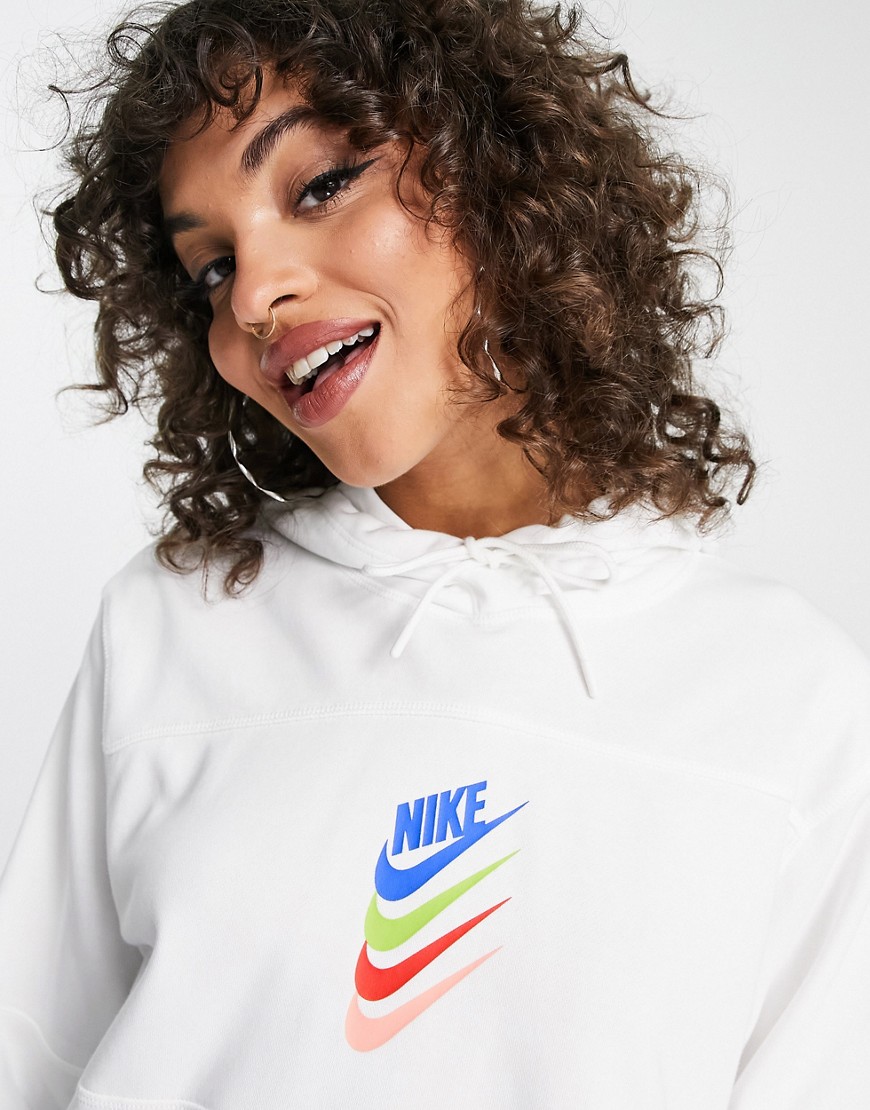 Nike DNA logo fleece hoodie in white