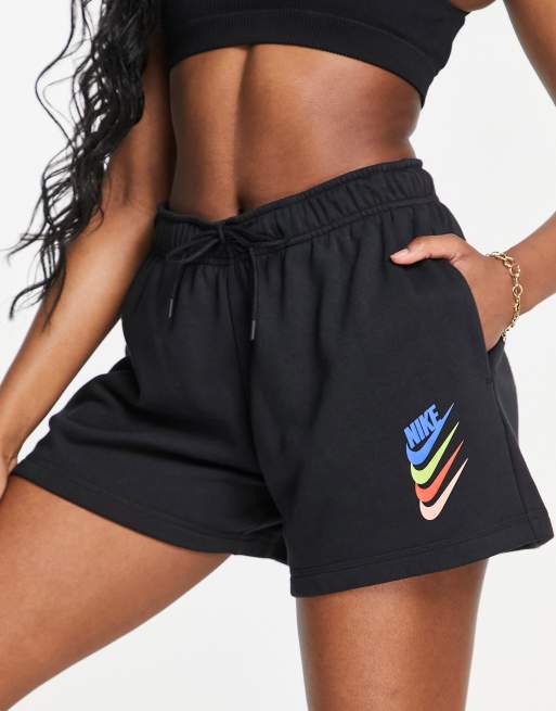 Nike ribbed jersey shorts in black