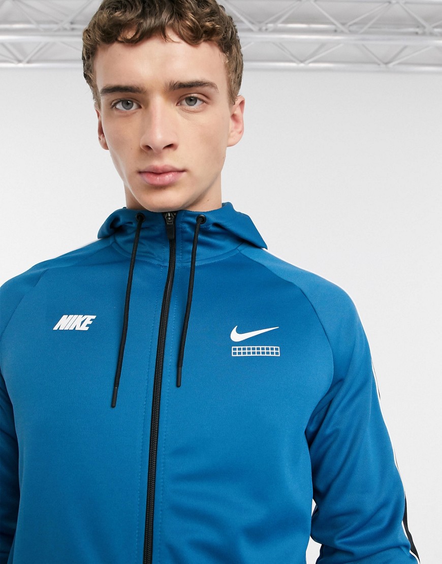 Nike DNA Pack zip-through polyknit hoodie in blue